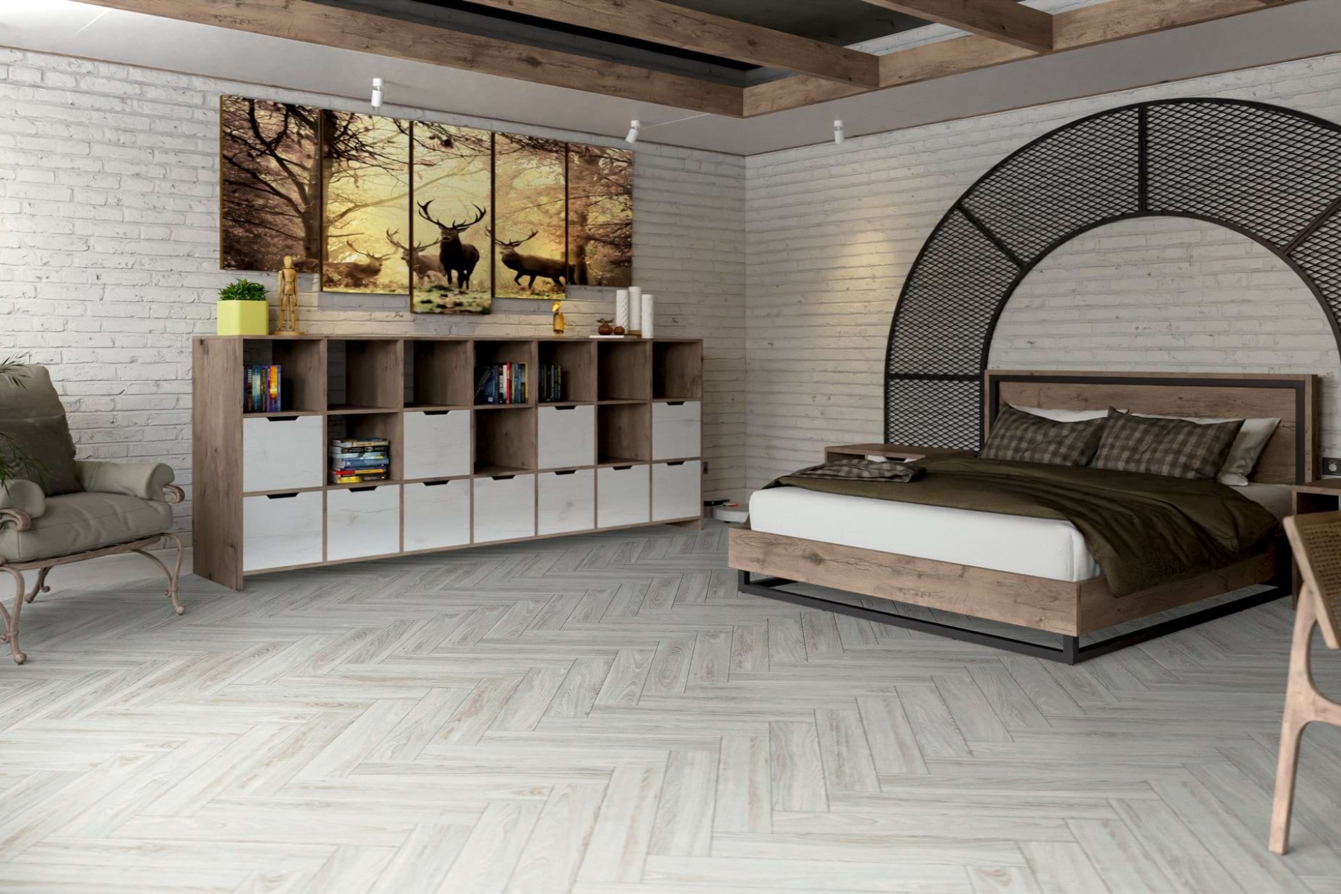 Инженерный паркет «Damy Floor» Ванильный (укладка елочкой) — купить в Иркутске