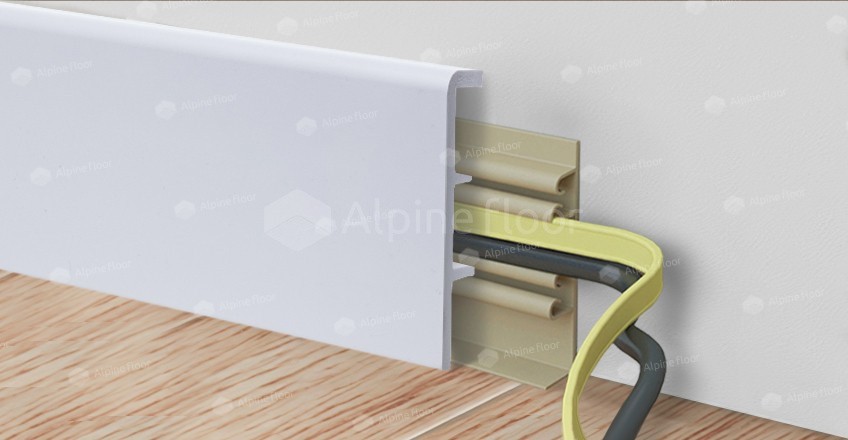 Напольный плинтус Rico Concept 80 Белый (2200*20*80 мм) — купить в Иркутске