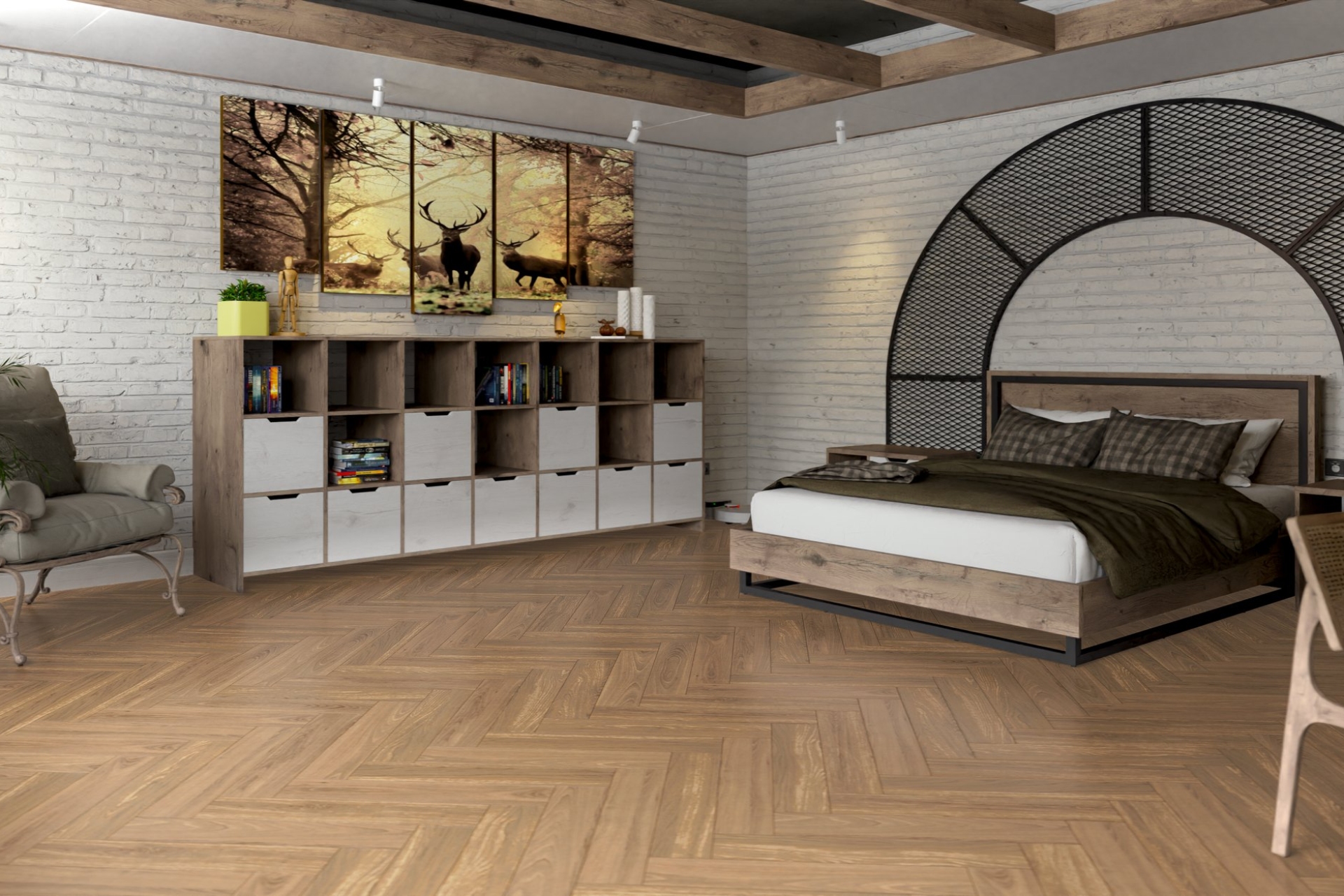 Инженерный паркет «Damy Floor» Натуральный (укладка елочкой) — купить в Иркутске