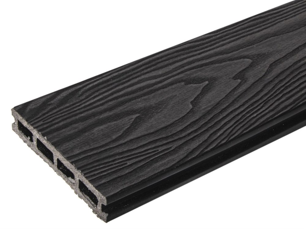 Террасная доска антрацит TalverWood 150*25мм 3D текстура дерева брашинг — купить в Иркутске